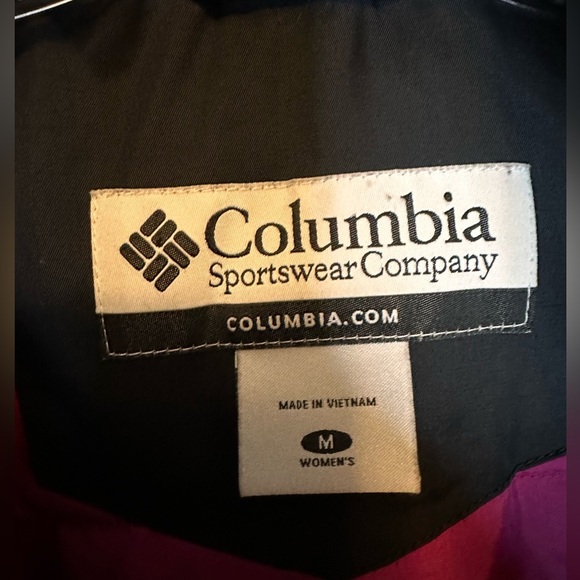 Columbia Women’s Zip Up Down Filled Winter Vest Size Medium Black Pink - Picture 5 of 6